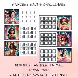 Princess Saving Challenges | Low Income | PDF File Digital Download | Mini Challenges