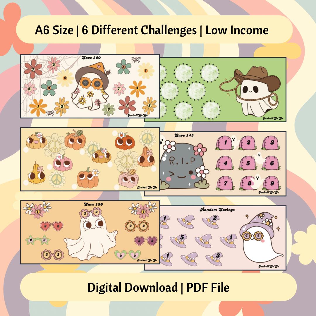 Happy Groovy Halloween Saving Challenges | Low Income | A6 Size | Digital Download