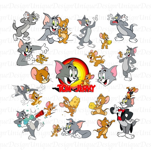 Tom & Jerry Bundle / Digital Download / High-Quality / Svg, Png, Dxf, Eps