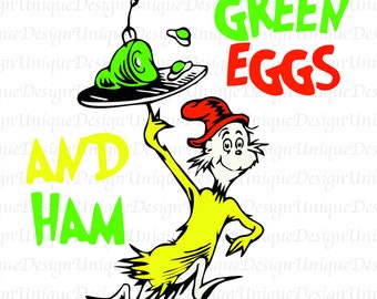 Dr Suess Svg Png, Cat Svg, Dr Suess Png, Dr Seuss Clipart, Green Eggs And Ham