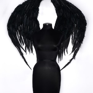 Handgemachte benutzerdefinierte Couture Arc Engel schwarze Feder Engelsflügel - Victoria&#39;s Secret inspiriert
