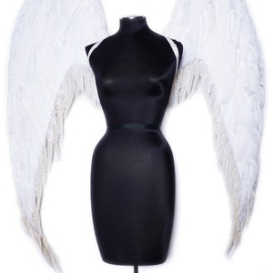 Handmade Custom Couture Long Downturned Angel white Feather Angel Wings - Victoria&#39;s Secret Inspired