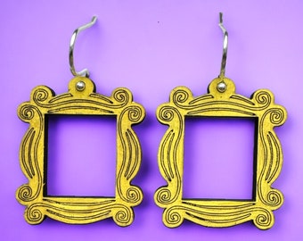 Friends-Inspired Frame Earrings - Iconic TV Show Accessory - Minimalist Sitcom Jewelry