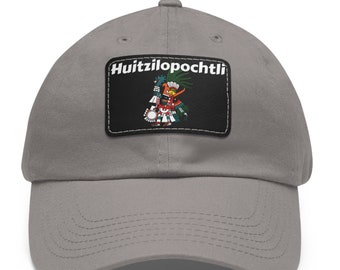 Huitzilopochtli | Dad Hat | Aztec Inspired | Custom hat | Leather Patch Hat | Mesoamerican Inspired | Unique Gift | Aztec baseball hat |