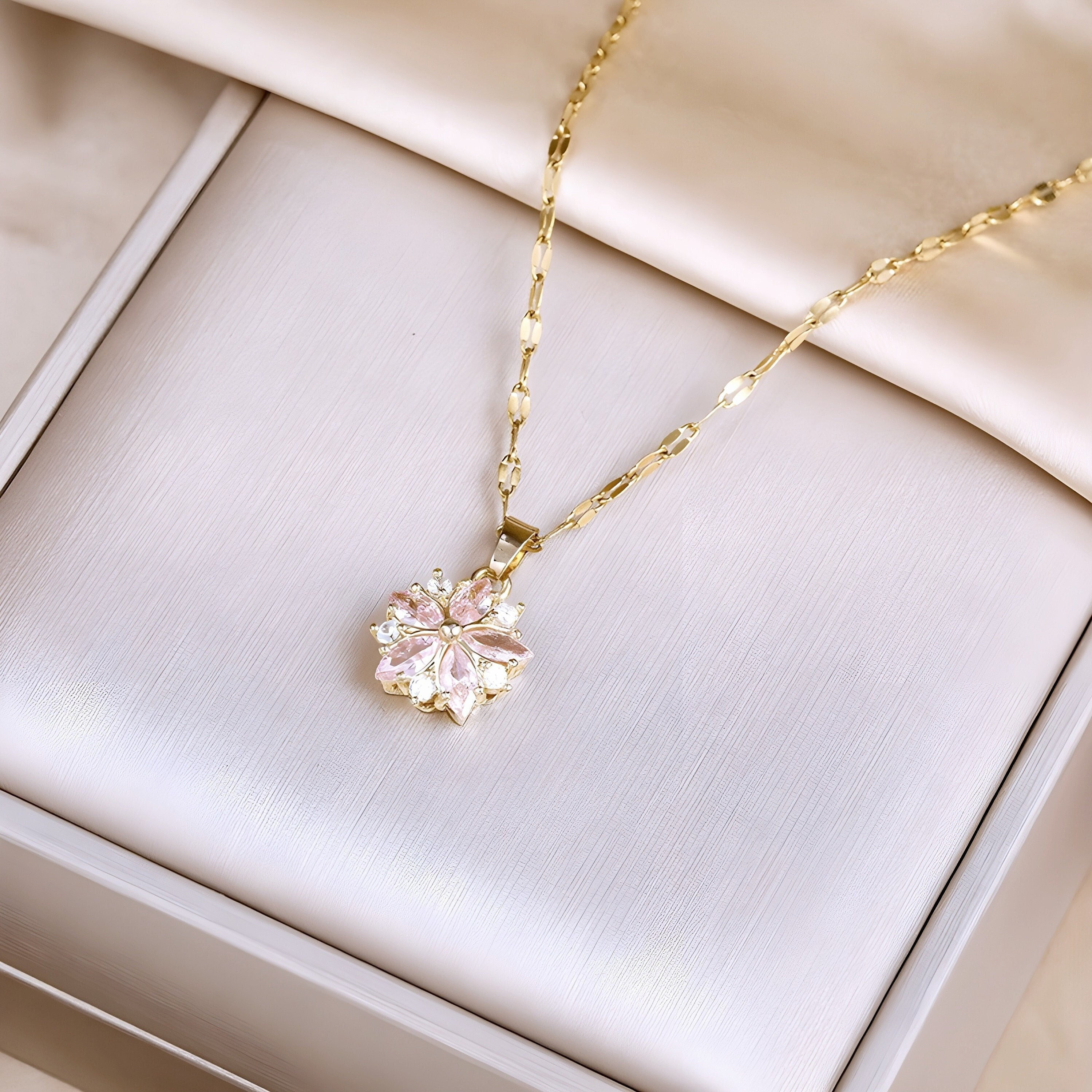 Compare prices for Color Blossom Necklace, Pink Gold, Pink Mother