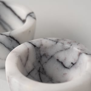 Set of 2 Marble Salt & Pepper Pinch Bowls, Spice Jars, Decorative Bowls, Marble Platters, Jewelry Display, Home Decor, Kitchen Essentials