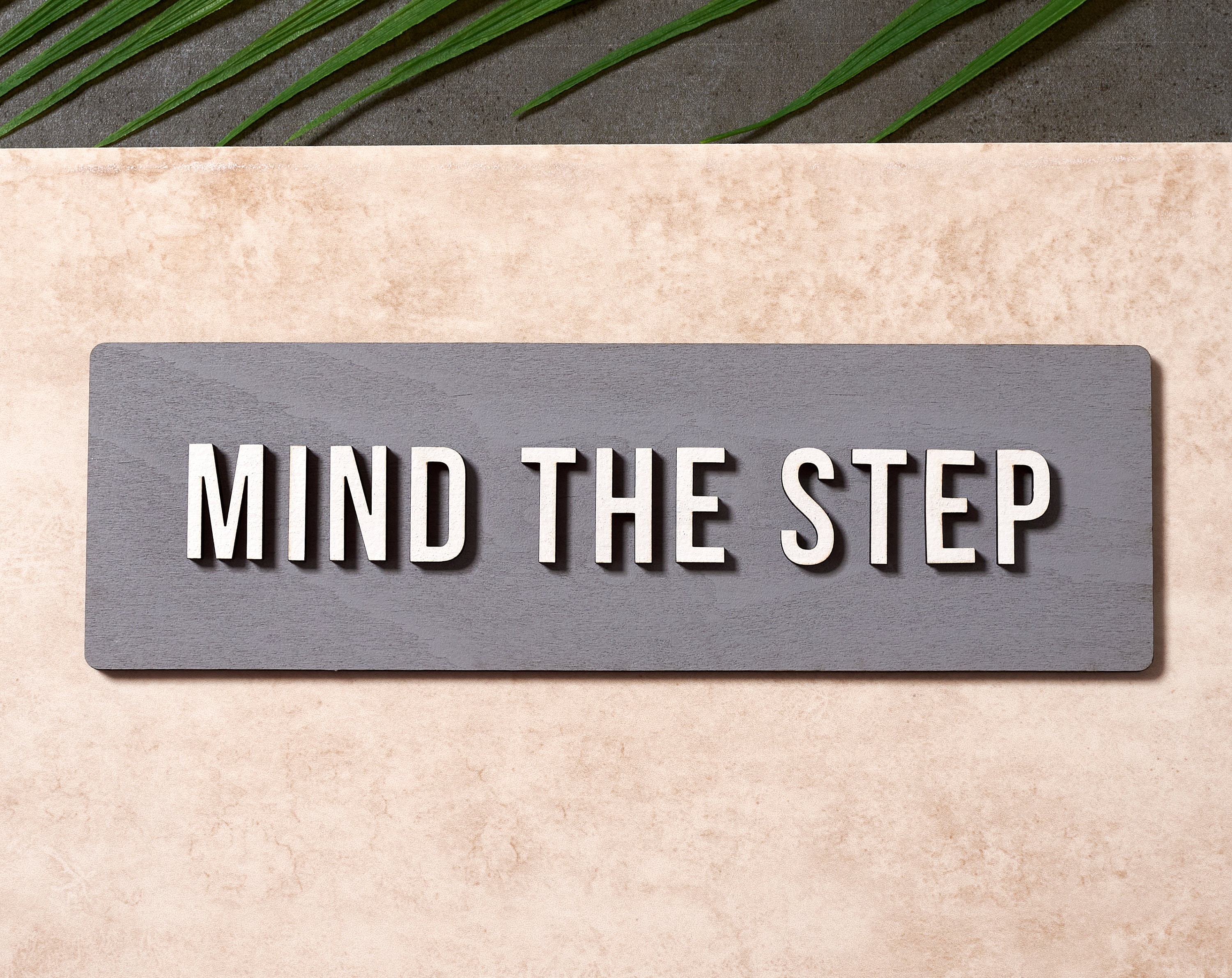 Mind the Step Sign: 3D Wooden Lettering, Hallway Safety Decor - Etsy