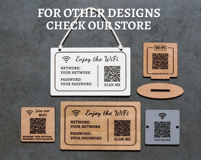 Wooden wifi signs