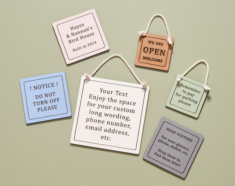 Customisable wooden plaque