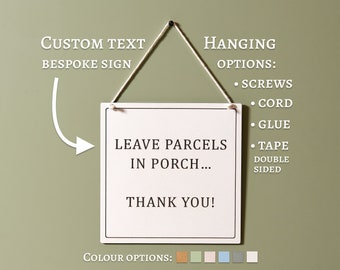 Personalized Wooden Delivery Sign: Please Leave Parcels on Porch
