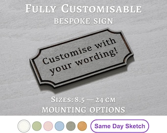 Personalised Wooden Sign: Custom Small Hanging Sign, Engraved Name Plaque