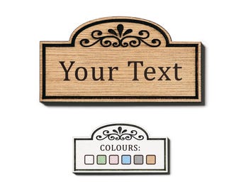 Personalised Engraved Wooden Sign, Custom Text Vintage Plaque, Decorative Hanging Door Label, Bespoke Room Name Plate, Classic Home Decor