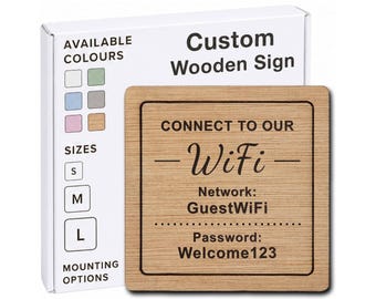 Personalised WiFi Sign – Custom Wooden Network & Password Plaque