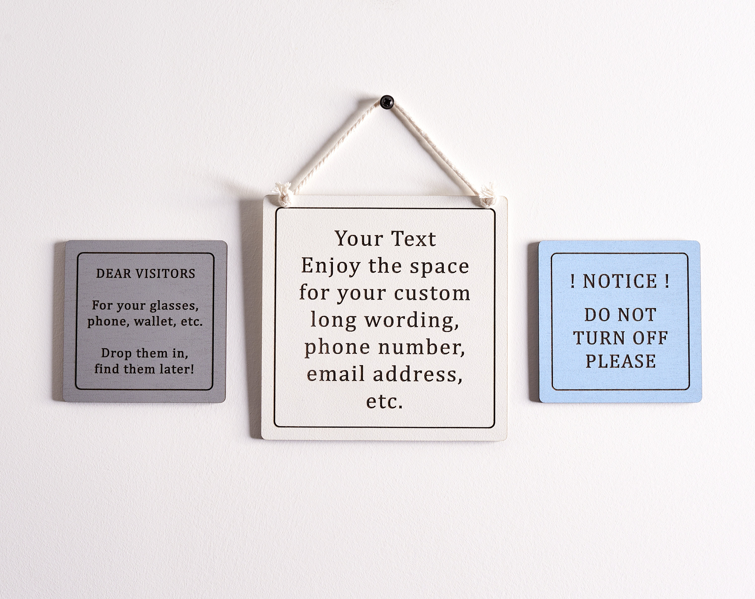 Personalised Square Sign | Wooden Personalised Plaque | Custom Large and Small Engraved Room Signs For Home | Personalised Kitchen Signs