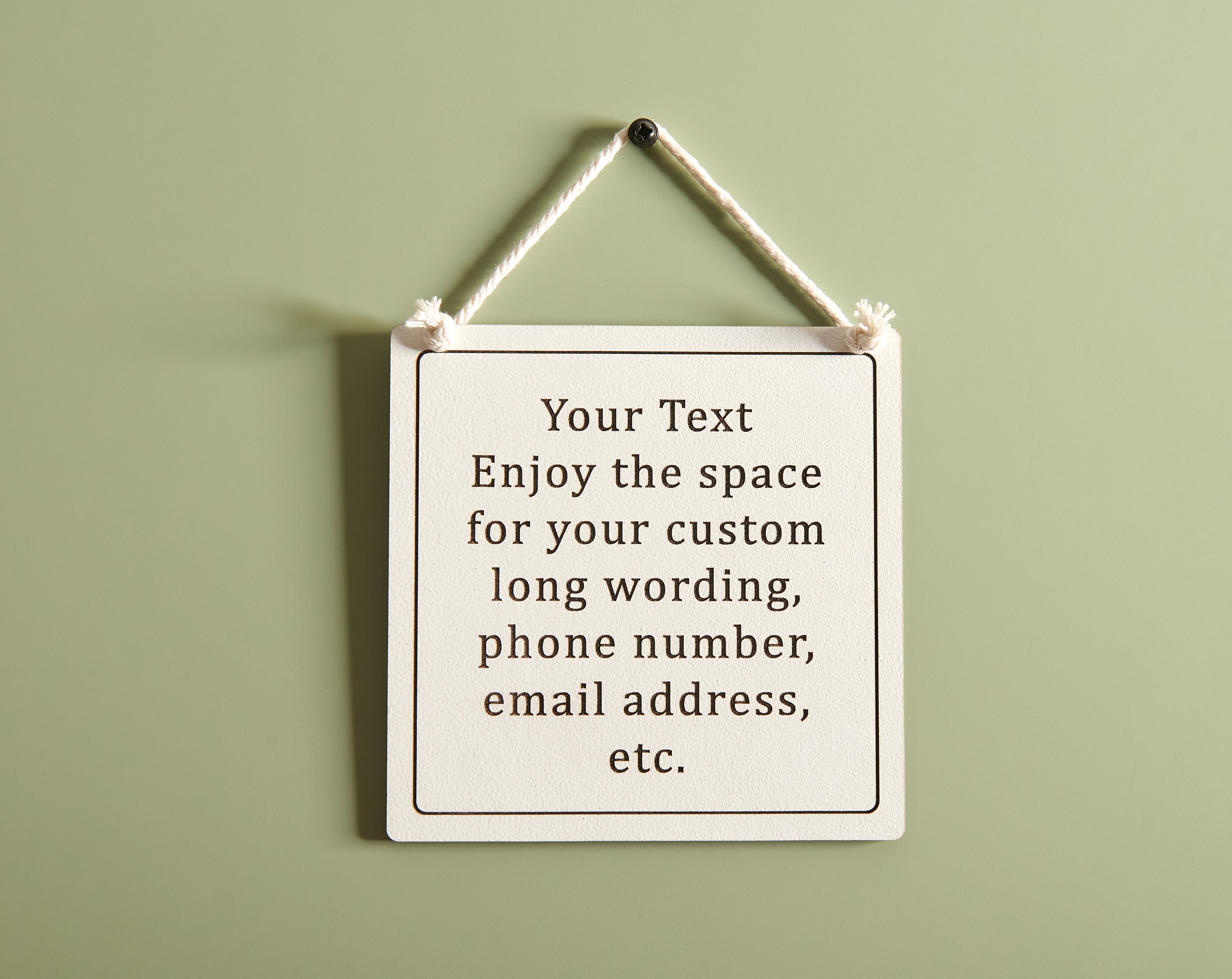 Personalised Square Sign | Wooden Personalised Plaque | Custom Large and Small Engraved Room Signs For Home | Personalised Kitchen Signs