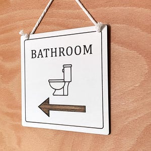 Bathroom Door Sign | Toilet Custom Plaque | WC Wall Sign | Loo Door Plate | Wooden Personalised Sign With Image, Logo | The Bath Home Decor