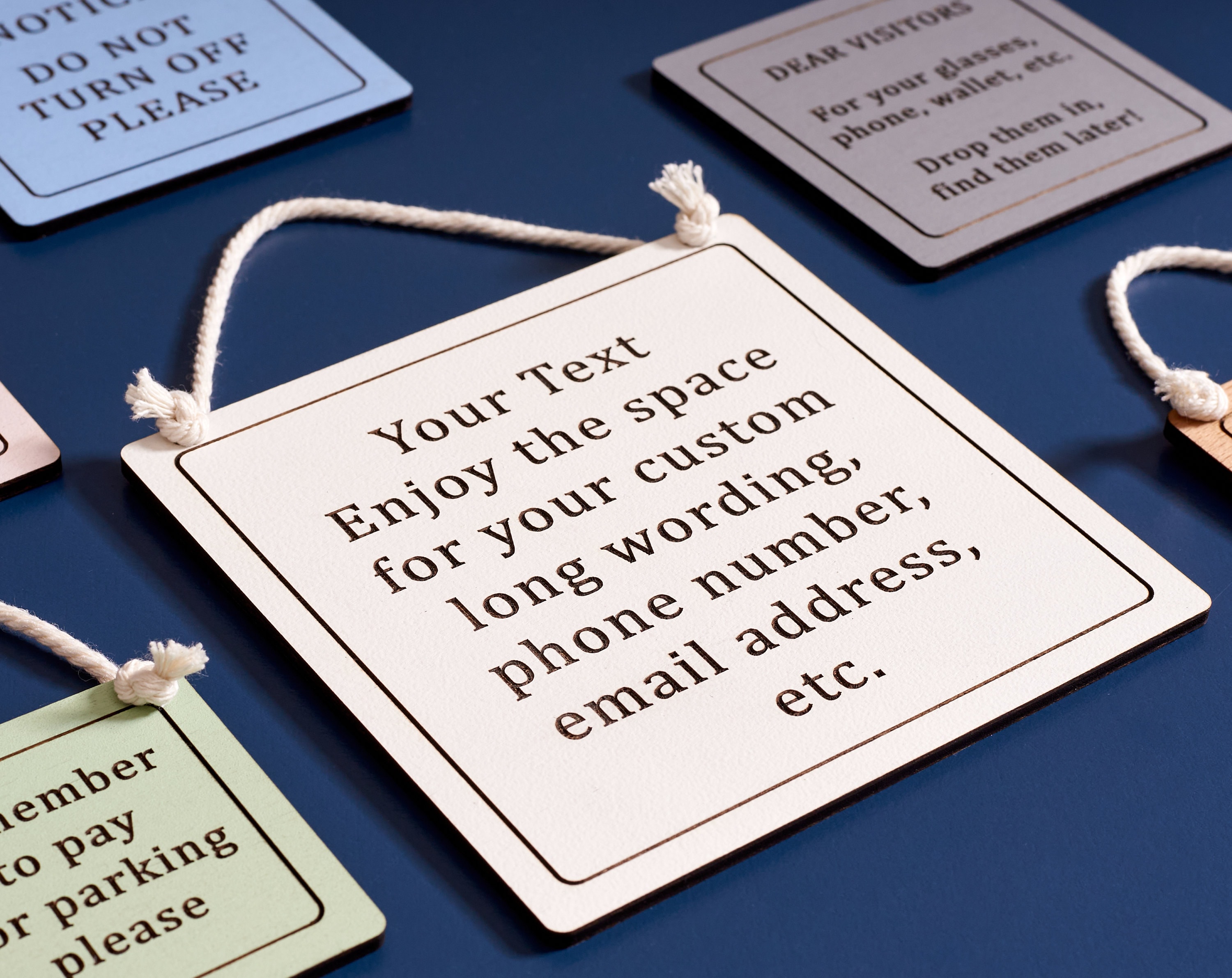Personalised Square Sign | Wooden Personalised Plaque | Custom Large and Small Engraved Room Signs For Home | Personalised Kitchen Signs
