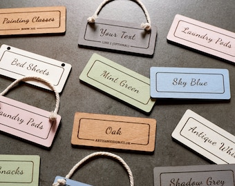 Personalised Wooden Signs | Custom Wooden Engraved Plaque | Any Text Custom Made Tags, Wooden Labels, Organisation Tags | Custom Little Sign