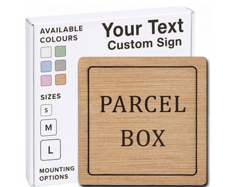 Personalised Wooden Parcel Box Sign – Engraved Delivery Plaque