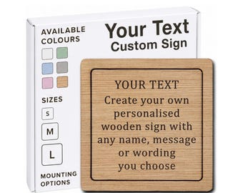 Personalised Wooden Sign – Custom Name Plaque With Your Text