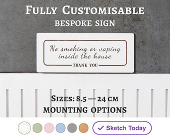 Customizable No Smoking/Vaping Wooden Sign: Engraved Smoke-Free Plaque