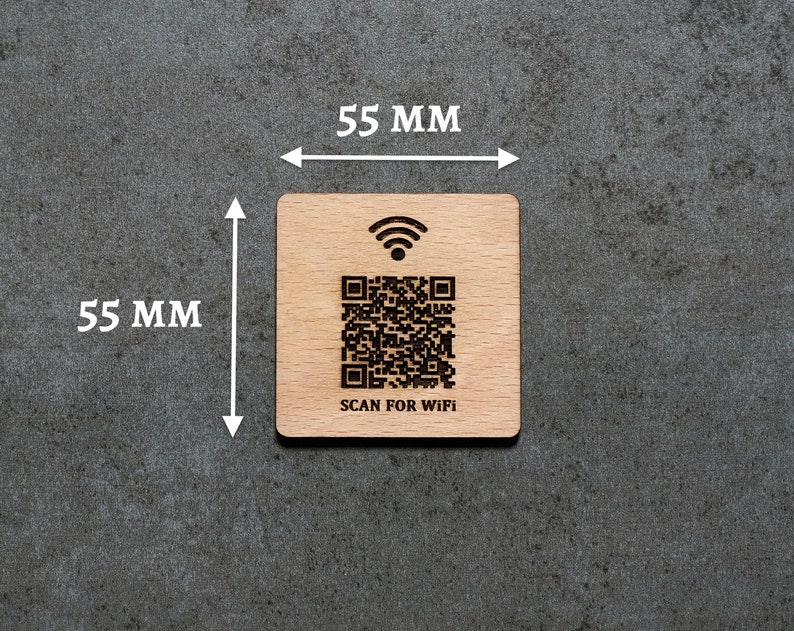 Wi-Fi qr code password Engraved sign