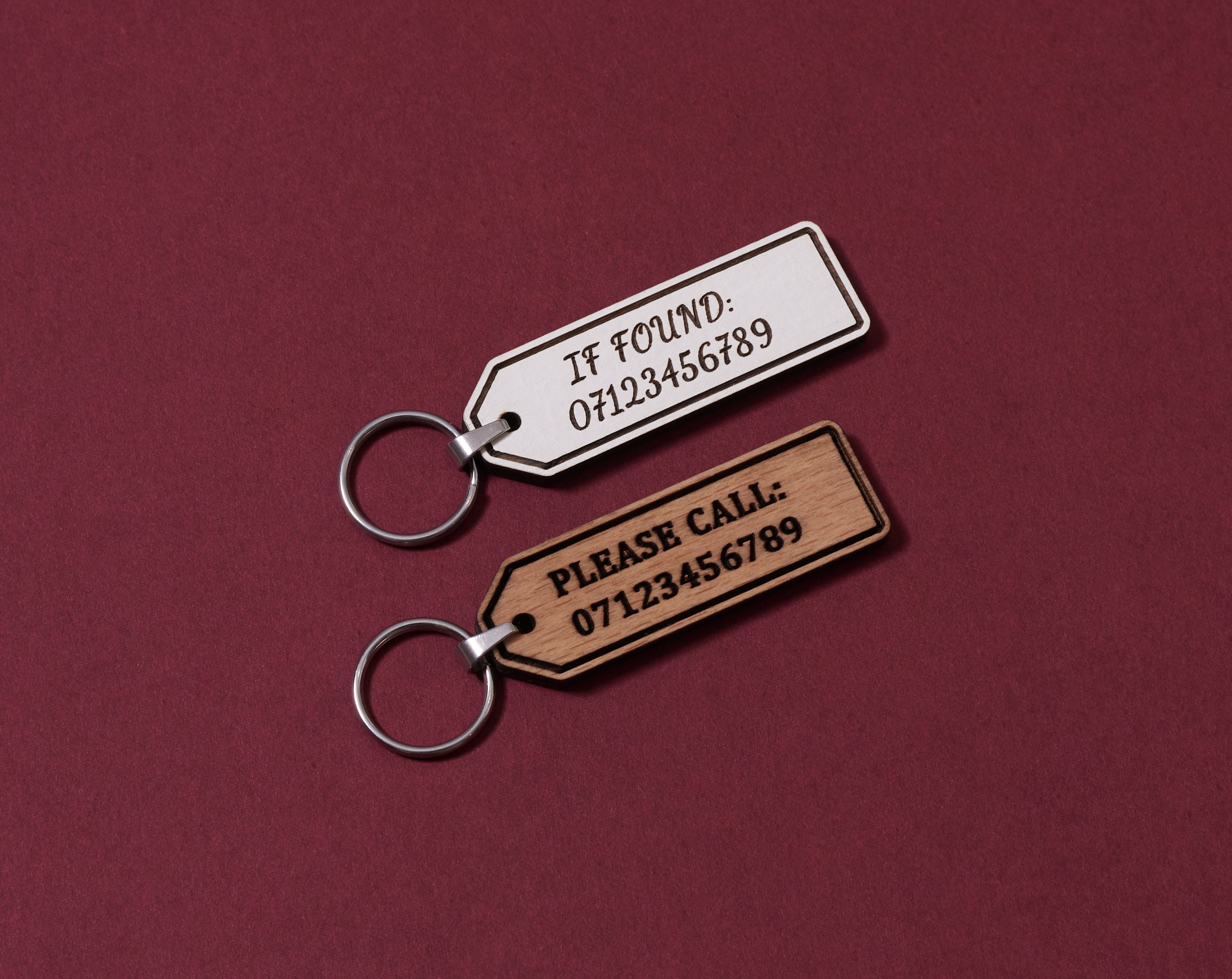 【2000Archives】24fw 2000 ARCHIVES ID KEYRING If Found Please Call Keyring | Lost Key ID Tag | If Found