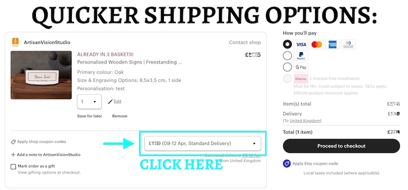 Quick delivery plaque options
