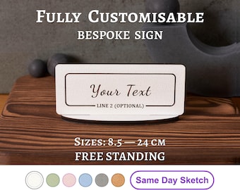 Freestanding Personalised Plaque: Custom Engraved Wooden Sign