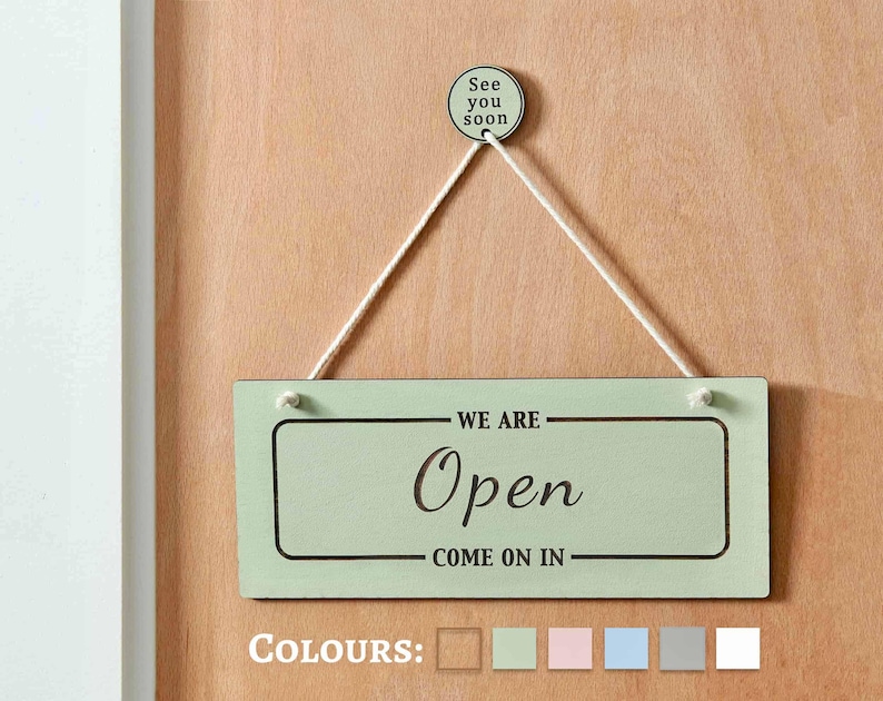 Personalized Open Closed Sign | Engraved Wooden Shop Sign - Etsy