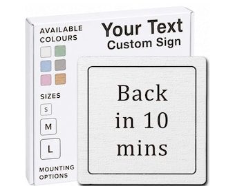 Back in 10 Minutes Sign – Be Back Shortly Wooden Plaque