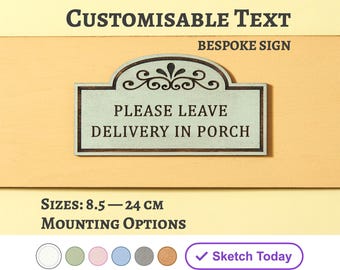 Personalised Parcel Sign: Engraved Wooden Delivery Notice, Parcel Box Plaque, Leave Parcels In The Porch