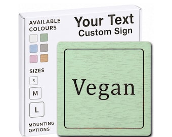 Vegan Sign – Wooden Food Plaque for Kitchen, Cafe & Restaurant