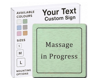 Massage in Progress – Wooden Door Sign for Massage & Treatment Rooms
