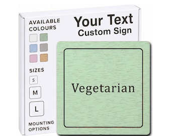 Vegetarian Sign – Wooden Food Plaque for Buffet, Cafe & Restaurant