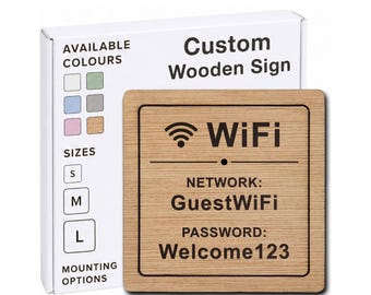 Personalised WiFi Password Sign – Custom Wooden Network Plaque