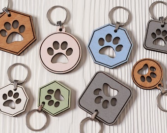 Handcrafted Wooden Dog Paw Keyring: Eco-Friendly Pet Lover Gift