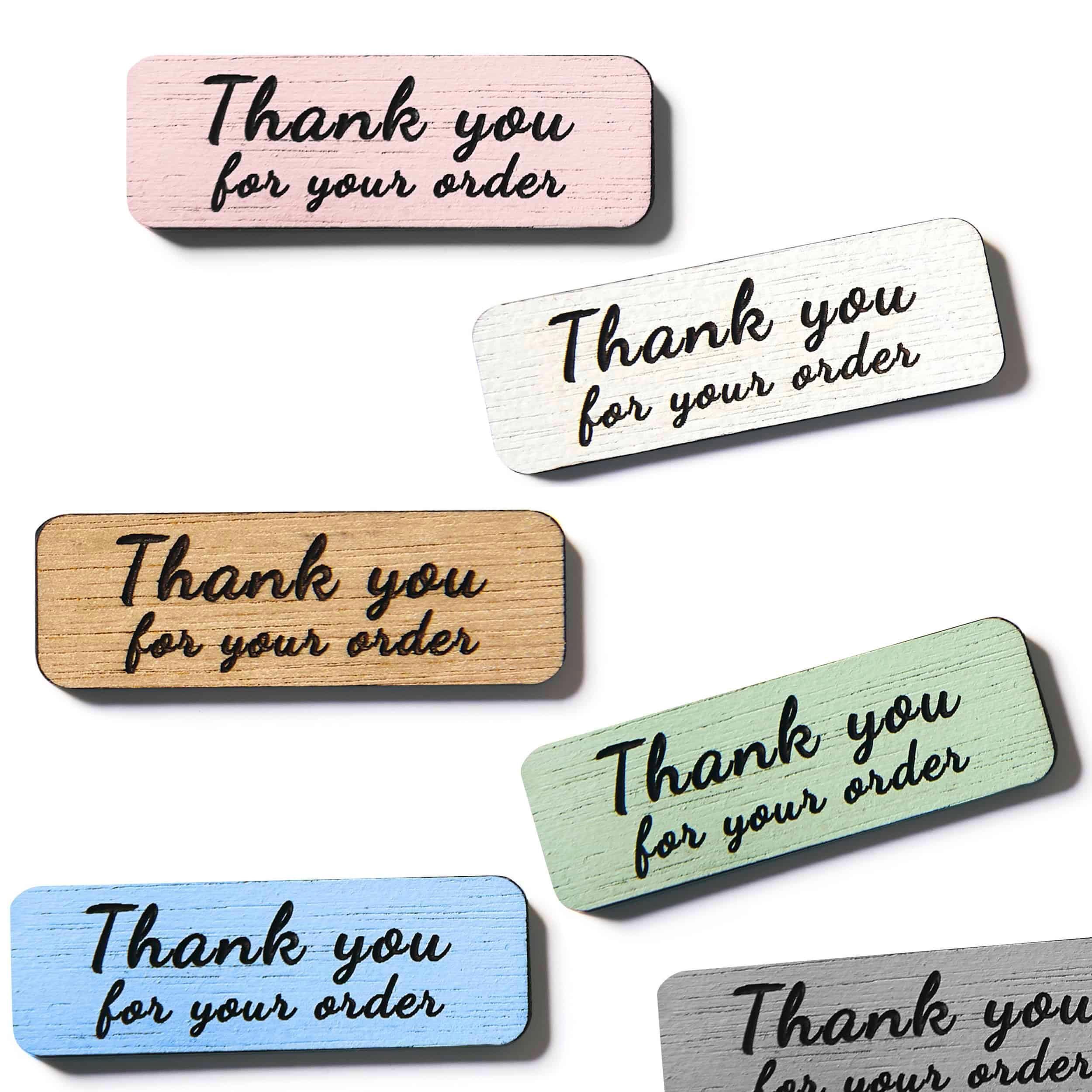 Back Order Tags Thank You for Your Order Wooden Tags – Adhesive Laser Engraved Artisan ...