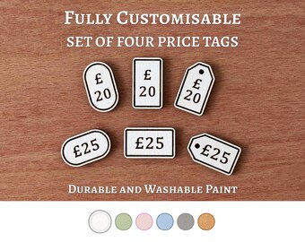 Customisable Wooden Price Tags: Craft Fair Retail Labels