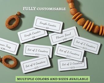 Personalised Wooden Price Tag | Laser Engraved Custom Sign | Craft Fair, Market Stall & Shop Display
