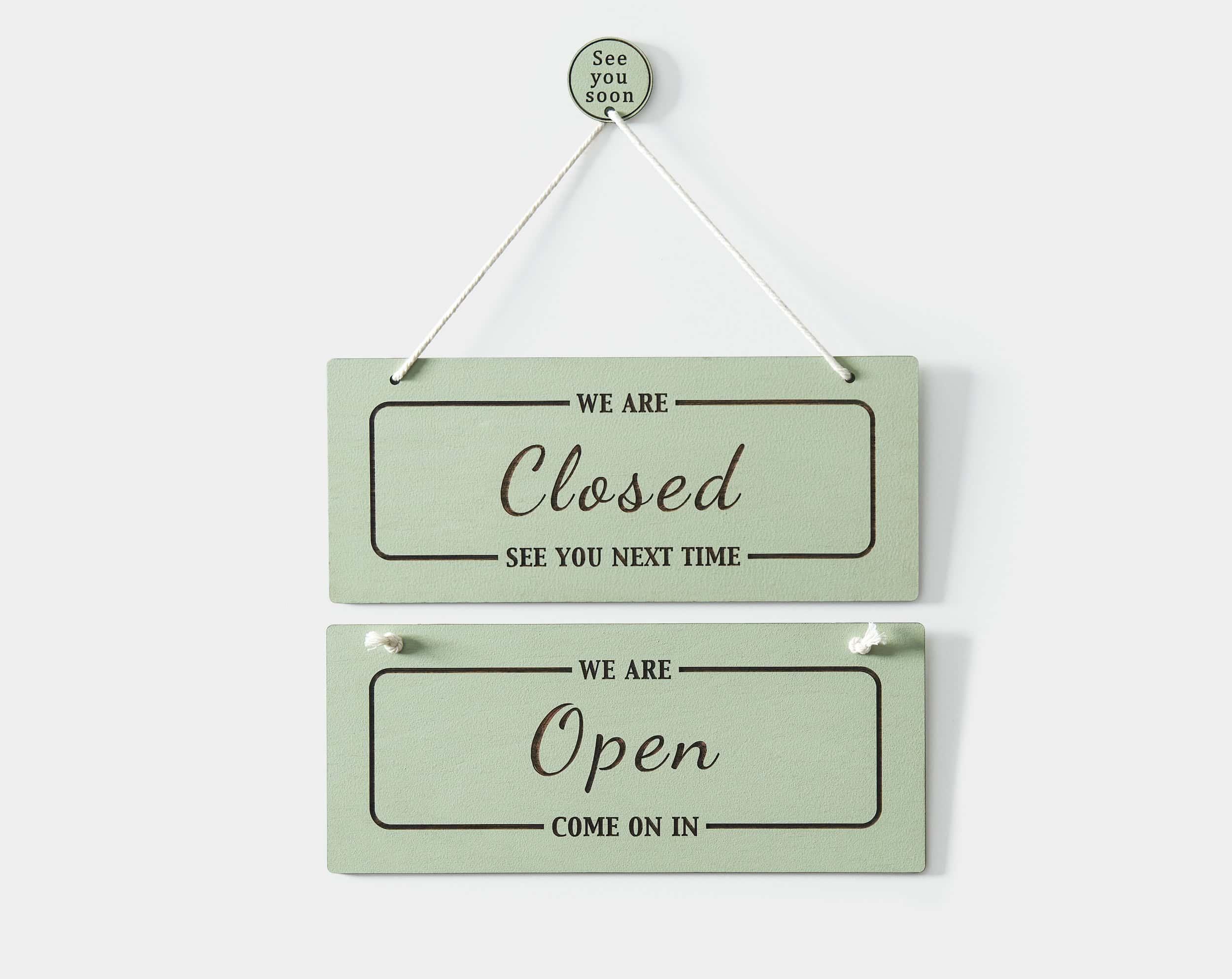 Personalized Open Closed Sign | Engraved Wooden Shop Sign - Etsy