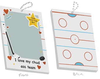PREORDER - "I Love My Chud Ass Team" Acrylic Hockey Card Holder