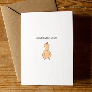 Butternut Squash Birthday Card (A6 or Square) | Cute Card for Him or Her | Birthday | Valentines Day | Kraft Envelope