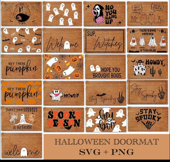Halloween Doormat SVG Bundle, Spooky Welcome Sign (Digital Download)