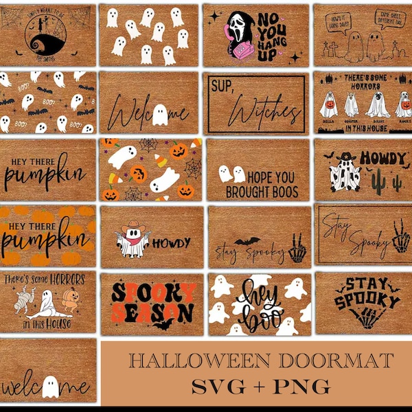 Halloween Doormat Svg Bundle, Halloween Door Mat Digital Download, Halloween Welcome Sign Svg, Trick or Treat Wipe your Feet, Welcome Boo