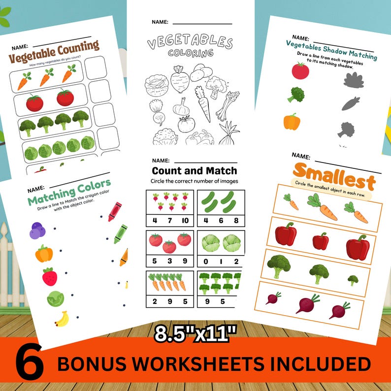 Preschool Vegetables Bingo Game, 9-space Bingo Cards, Printable ...
