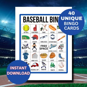 Baseball Bingo, Kinder Baseball Bingo Spiel, Baseball Thema Spiele für Erwachsene, Baseball Geburtstagsspiele, Alle Sport Bingo, Baseball Thema Spiele
