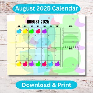 August 2025 Printable Calendar: Teacher Planner, Back to School (PDF Download)