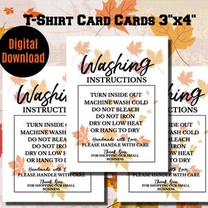 T-Shirt Washing Instructions Cards: Printable Clothing Care (PDF, JPG)