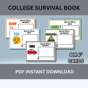 Abitur Geschenk Karte Bücher, College Survival Kit 6X4, College Geschenk Karte Buch Seiten, Geschenk Karte Album Sprüche, College Going Away Geschenkkarte